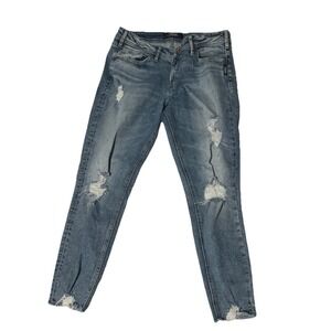 Silver Jeans Suki Skinny Jeans Womens 30 Blue Distressed Stretch Denim Low Rise